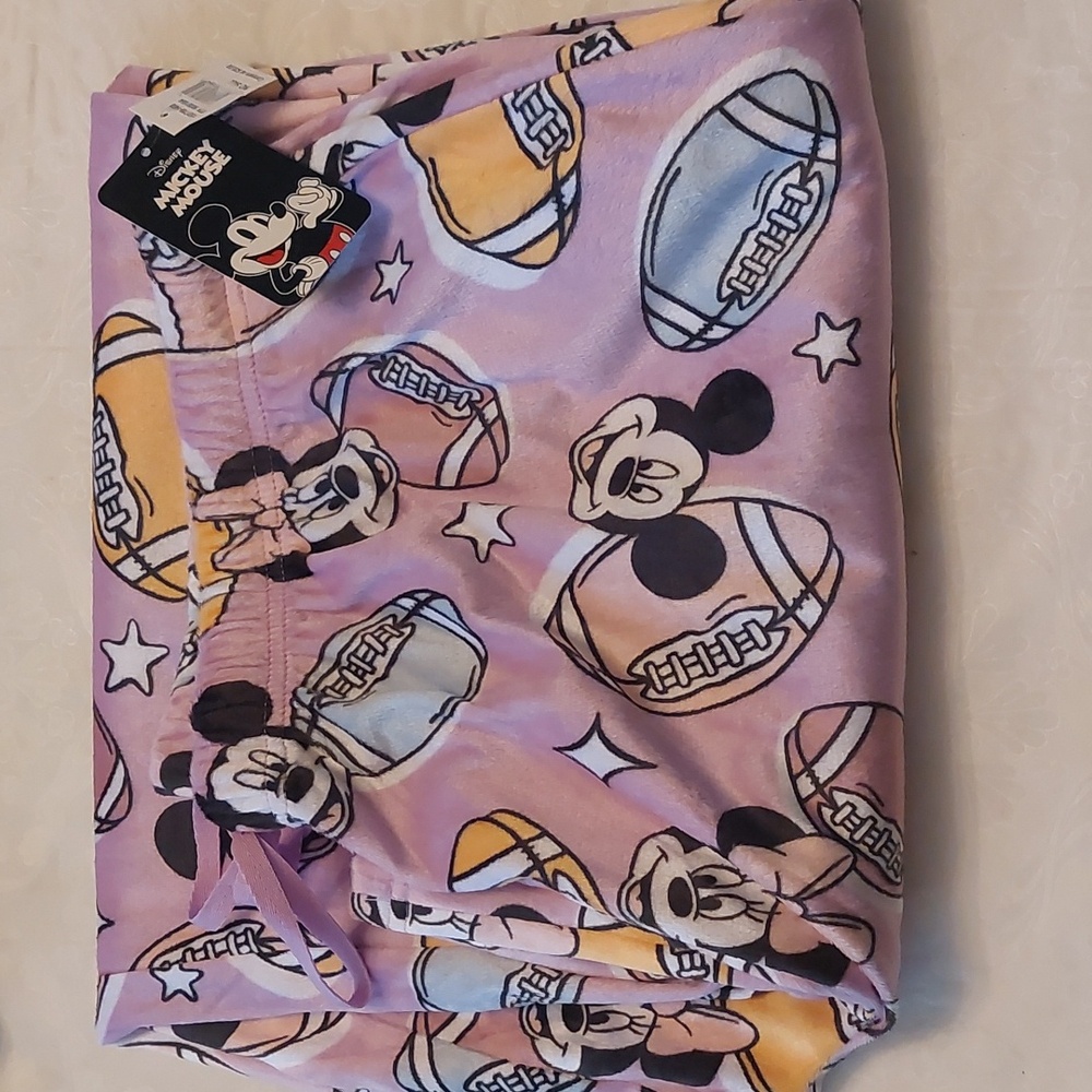 Disney Mickey & Minnie Mouse All Over Football Print Lounge Pajama Pants Sz 1X